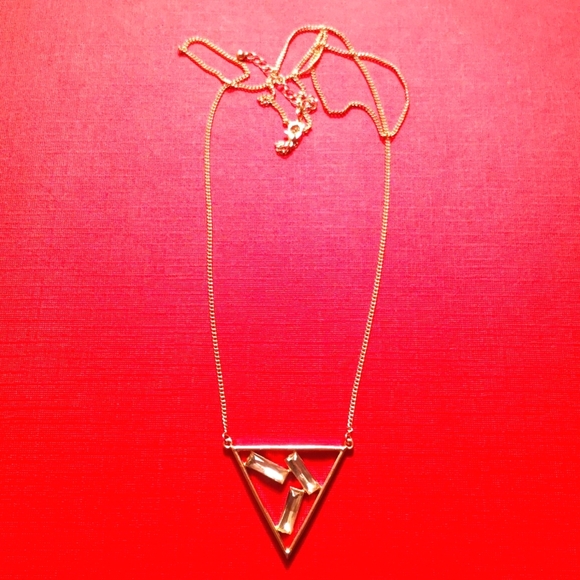 unknown Jewelry - Vintage gold tone geometric necklace